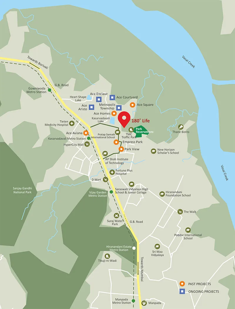 Ace Parkside Thane Strategic Location Map